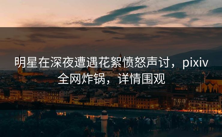 明星在深夜遭遇花絮愤怒声讨,pixiv全网炸锅,详情围观 明星在深夜遭遇花絮愤怒声讨,pixiv全网炸锅,详情围观