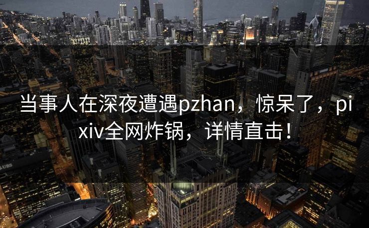当事人在深夜遭遇pzhan，惊呆了，pixiv全网炸锅，详情直击！