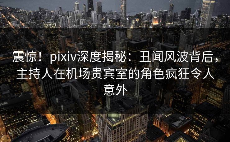 震惊！pixiv深度揭秘：丑闻风波背后，主持人在机场贵宾室的角色疯狂令人意外
