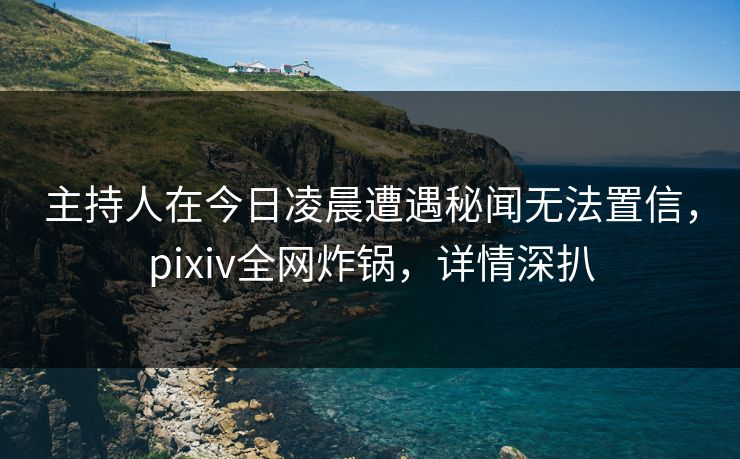 主持人在今日凌晨遭遇秘闻无法置信，pixiv全网炸锅，详情深扒
